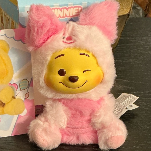 Disney Other - Disney Piglet Pink and Yellow Winnie the Pooh Plush